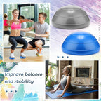 Sratte 4 Pcs Balance Pods Diameter Unisex Workout Balance Pods Trainer Dots Exercise Half Ball Inflatable Stepping Pads for Kids Adults Strength Flexibility, Blue Gray