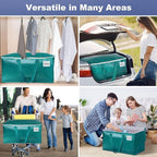 StorageRight Moving Bags-Heavy Duty Moving Boxes, Storage Totes with Zipper, Reinforced Handles and Tag Pocket-Collapsible Moving Supplies for moving, Storage and Travel 93L(Green-8 Pack)