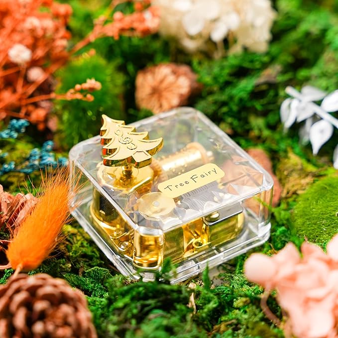Tree Fairy Music Box, Unique Fairy-Tale Melody, Gold Tree Design,Clear Case, Enchanted Gift for Christmas, Birthday, Mother's Day, Wedding, Anniversary, Valentine's Day, Thanksgiving and Others