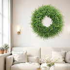 28 Inch Large Boxwoods Wreaths for Front Door Artificial Green Leaves Greenery Indoor Outdoor Wreath Home Decor Porch Window Wall Farmhouse Door Decorations Spring Summer Fall All Seasons
