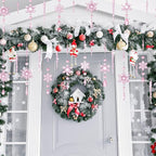 Giegxin 32 Pcs Crystal Christmas Ornaments Crystal Hanging Snowflakes Acrylic Xmas Tree Icicle Drop Decorations with Hooks for Christmas Snow Party Winter(Pink)
