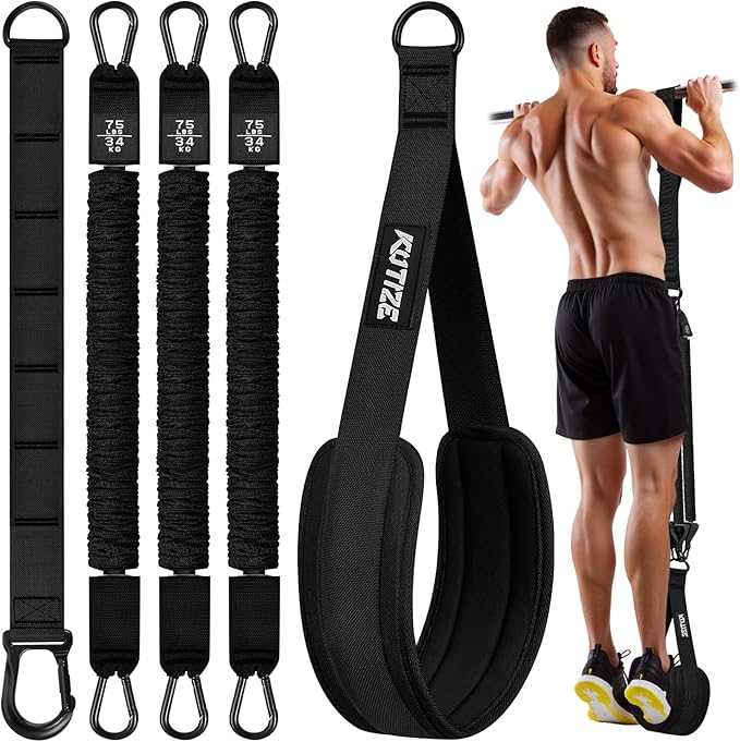 Pull Up Assistance Bands, Pull Up Bar Resistance Bands, Pull Up Bands for Enhanced Strength Training, Muscle Training, 3 Heavy-Duty Adjustable Pull Up Assist Strap & Comfortable Foot Strap