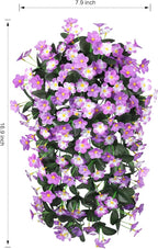 HyeFlora 2PCS Artificial Hanging Flowers for Outdoors Spring Decoration, Faux Daisy Plants Fake Silk Orchid Long Stems UV Resistant Mums for Home Garden Wall Party Indoor Outside Decor