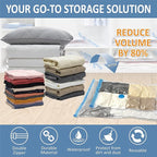 Cozy Essential Vacuum Storage Bags, Compression Space Saver Bags for Clothes, Comforters, Blankets, Pillow, Bedding, Sealer Clothing Storage,12 Combo