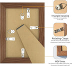 4x6 Picture Frame 3 Pack - Brown Poster Frame Display Pictures 3.5x5 with Mat or 4 x 6 Without Mat for Wall Hanging Horizontal and Vertical