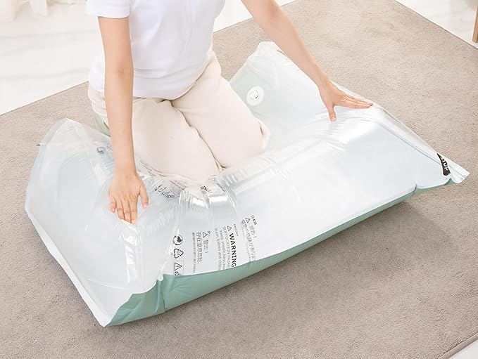 Vacuum Storage Bags for Clothing - NeatNest 6 Pack Large Cube/Box-Shaped Compression Bags for Comforters, Blankets, Bedding & Clothes, Vacuum or Hand Press, Airtight & Reusable, PE+PA Material