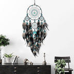 Large Dream Catchers, Boho Handmade Woven Black Dream Catchers Wall Hanging for Bedroom Living Room Dorm Room Decor, Adults Wedding Party Decor, Festival Blessing Gift (Turquoise & Black)