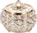 Hipiwe Crystal Jewelry Trinket Box with Glass Lid Gold Mirrored Treasure Box Decorative Jewelry Box Ring Earrings Necklace Storage Keepsake Box Gift for Women