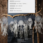 5 Pack Moon Phase Dreamcatcher Set Boho Wall Decor, Boho Macrame Wall Hanging Dream Catchers, for Home, Bedroom, Living Room, Witchy Gifts (Flower Color)