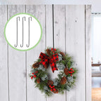 Hotop 15 Inch 4 Pcs Wreath Hangers for Front Door Steel Metal Wreath Doors Hanger Over The Door Hanger Hook Indoor or Outdoor for Christmas Halloween Front Decorations Welcome Sign(Black)