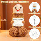 Funny Gag Doll Emotional Support Positive Crochet Animals Pickle Gifts for Adult Men Women Brother,Weird Things Stuff Desk Decor