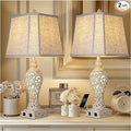 LuxSight Collection 28.5" Table Lamps Set of 2 - Bedside Lamp with Fabric Shades - for Bedroom and Living Room with USB and Nightlight - Perfect for Nightstands and Bedrooms