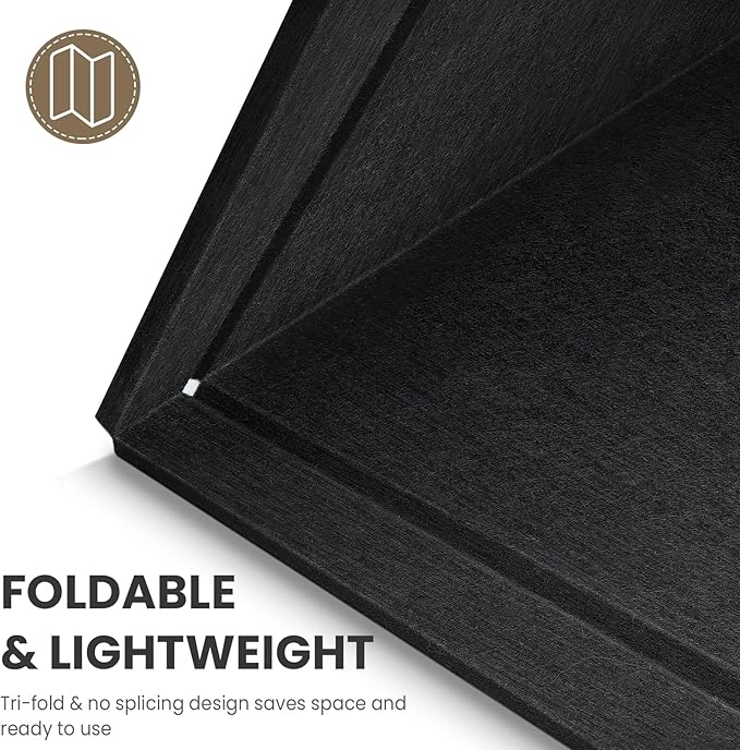 Large Bulletin Board, 60 X 36 Inches Felt Cork Board with 40 Pushpins, Foldable Felt Notice Pin Board Photo Display Board with Self-Adhesive Tape for Office Home School (Black, 35x17 inch)