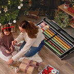 GoMaihe Wrapping Paper Storage with Wheels: Fits 41" Under-bed Gift Wrap Organizer & Container for Christmas Ribbon Accessories | Pockets & Adjustable Dividers | Easy Pull-out | Heavy-duty | Black