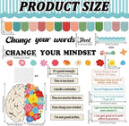 Growth Mindset Bulletin Board Classroom Decoration Flower Themed Change Your Mindset Bulletin Board Set Daisy Brain Cutouts Spring Positive Sayings Posters Decor for Back to School Teacher
