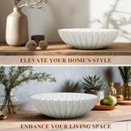 YMXYJM Large Decorative Bowl, Modern Handicraft Bowls for Home Decor, Decorative Fruit Bowl for Kitchen Counter, Ruffle Bowl Decor, Stylish Key Bowl for Entry Table, White