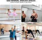 TRAHOME Home Gym Mirror for Wall,50x25x2PCS Full Length,Glass Frameless Body Large Mirror for Home Gym,Workout,Bedroom,Garage(Black)