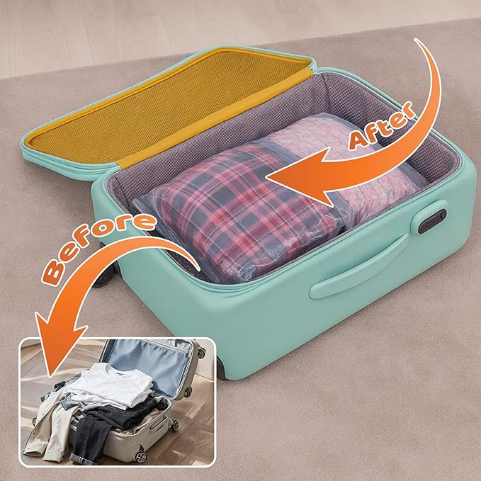 Vacuum Storage Bags with Electric Pump, Multi Size Space Saver Bags for Clothes, Comforters & Blankets, Compression Storage Bags with Airtight Seal, Reusable Travel Packing Bags (15.7 * 23.6 in)
