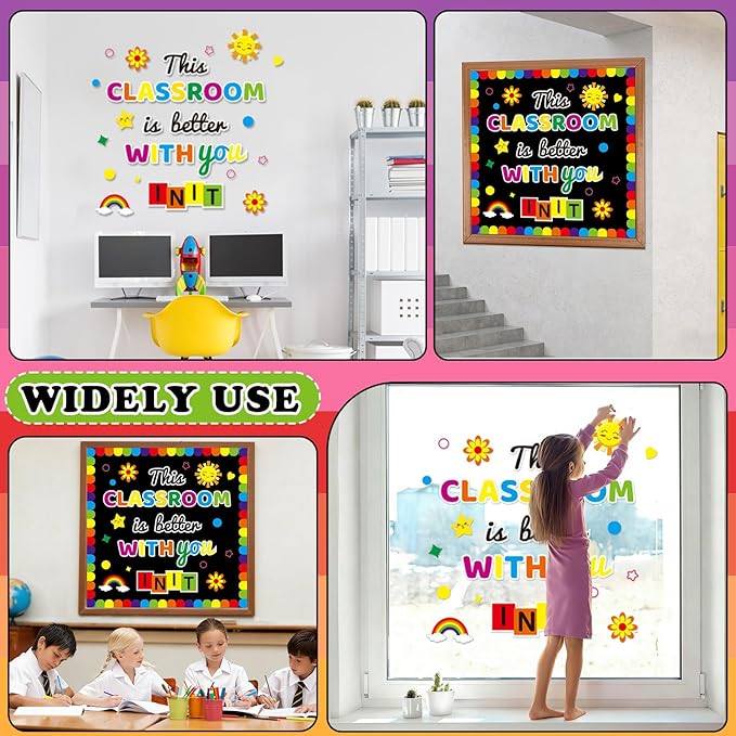 Growth Mindset Bulletin Board Cutouts, This Classroom is Better with You in It Positive Motivational Affirmation Station Classroom Decoration Paper Cutouts for Back to School Chalkboards Wall Decor