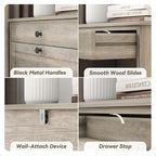 Shoe Cabinet with 2 Flip Drawers, Narrow Freestanding Shoe Storage Organizer, Slim Wooden Hidden Shoe Rack for Front Door Entrance, Closet, Hallway, Living Room, Rustic Gray
