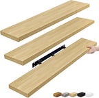Sorbus Floating Shelves for Wall - 48 Inch Long Bathroom Shelves, Wall Decor for Bedroom, Kitchen, Living Room & Book Storage - Mounted Floating Shelf with Invisible Brackets (Maple Wood, 3 Pack)