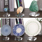 Hipiwe Adjustable Metal Arms Display Stand Easel with Acrylic Base Small Display Easel Holder for Fossil Coral Geodes Rock Mineral Agate Crystals Seashell and Small Collectibles, 1.6x1.6x3.1 inch