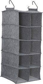 Household Essentials 10 Pocket Hanging Shoe Closet Organizer with Hooks