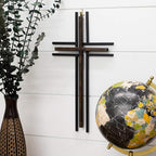 Dicksons Galvanized Look Double Layer 16 inch Decorative Metal Decorative Hanging Wall Cross