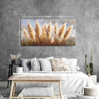 Vintage Boho Reed Canvas Wall Art Abstract Nature Plant Wall Decor Minimalist Botanical Prints Pictures Dried Reeds Flowers Poster Painting Artwork for Living Room Bedroom Home Decoration 29.53x57.87"