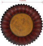 CVHOMEDECO. Sunflower Shape Country Vintage Display Wooden Plate Home and Office Decor Art, 11 Inch (Burgundy)