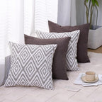 HPUK Decorative Throw Pillow Covers Set of 4 Couch Pillows Accent Cushion Cover for Couch Sofa Living Room, 20"x20" inches, Natural