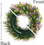 U'Artlines 17" Spring Summer Wreath for Door Green Boxwood Wreath Greenery Hanging Garland for Home Wedding Wall Window Decoration Colorful