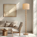 BOBOMOMO 62" Farmhouse Floor Lamp for Living Room, Retro Corner Floor Lamp Rotary Switch, Rustic Standing Lamp for Bedroom, Corner, Nursery, Dining Room, Bedroom, House