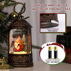 Christmas Snow Globe Lantern, Glitter Lighted Gnomes Snow Globe with Music,Musical Christmas Decorations USB and Battery Operated, Gnome Christmas Decor