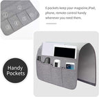 Sofa Armrest Organizer, Remote Control Holder for Recliner Couch, Arm Chair Caddy with 6 Pockets for Magazine, Tablet, Phone, iPad