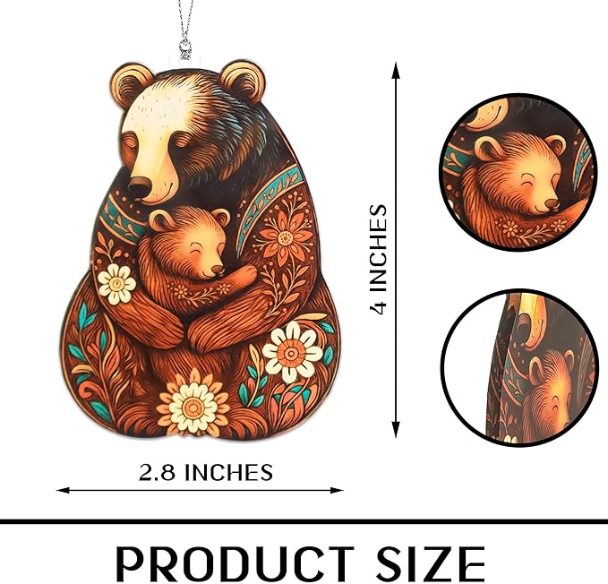 Mama Bear Gifts, Grandma, Mom Birthday Gifts, Mothers Day Suncatcher Hanging, Ideas, Acrylic Bear Mom and Baby Window Hanging Ornament Decor