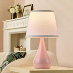 17.3'' Modern Dimmable Touch Lamps for Nightstand 2pcs, Table Lamps for Living Room, Reading Cute Lamp for Office, Bedside Lamps with Iron Base, Small Lamp for Bedroom, Pink Lamp, Bulb Included