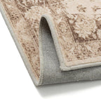 Brown 6x9 Area Rug Washable Vintage Living Room Carpet Non Slip Retro Distressed Low Pile Soft Oriental Medallion Thin Large Throw Rug for Office Bedroom Dining Room Playroom