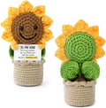 Valentines Day Gifts for Him Her, Handmade Crochet Flowers Sunflower, Emotional Positive Support Crochet, Crochet Toy Doll, Mothers Day, Birthday Gifts for Moms, Home Decor