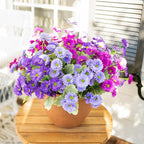HyeFlora Artificial Flowers for Outdoors Dahlia Spring Summer Decoration, 6 Bundles Fake Daisy Faux Plants Realistic UV Resistant Silk Flowers for Outside Planter Front Door Yard Garden Home Home, Mix