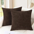 CaliTime Throw Pillow Covers Decorative 24 X 24 Inches Pack of 2 Cozy Chenille Cushion Cases for Couch Sofa Bed Living Room Home Coffee