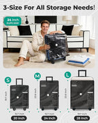 BAGSMART Travel Vacuum Seal Bags with Pump, Jumbo Vacuum Storage Bags for Clothes Blankets Comforters, Space Saver Bags for Travel, Compression Bags for Seasonal Storage-Graphite Ridge