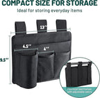 AKAYOK Bedside Caddy Organizer - Bed Organizer Caddy for Remotes Control Phone Glasses Magazines Tablets Accessories - Wheelchair Bag for Hospital Home Office Dorm Room (4 pocket)