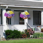 Ivydale Artificial Pansies Hanging Basket, 20 Bundles Fake Flowers Hanging Plant for Outdoor Decoration, Silk UV Resistant Realistic Colorful for Front Door Porch