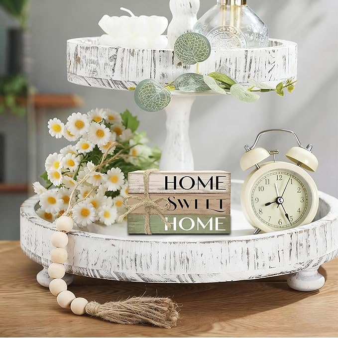 Mini Decorative Books For Home Decor, Small Wood Book Stack For Table Decor, Home Decor Book For Living Room Mantel, Farmhouse Stacked Books Decorative（L44）
