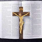 PlentifulHome 9” Resin Crucifix Wall Cross – Catholic Cross for Wall Decor, Jesus Christ Figurine, Inspirational Christian Religious Hanging for Home, Church & Spiritual Gifts