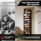 10 Tier Over The Door Organizer - Heavy Duty Hanging Storage Rack with Sturdy Oxford Fabric, Holds 20+ Pairs of Footwear, Boots & Sneakers, Saves 50% Closet Space (Dark Curry)