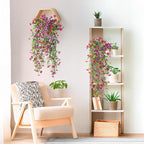 Artificial Fake Hanging Flowers Plants for Outdoor Spring Decoration,2 PCS Faux Silk Daisy with Eucalyptus Leaves,UV Resistant Look Real for Outside Home Indoor Planter Porch Patio Balcony Yard Decor