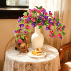 Homsunny Artificial Fake Flowers Plants for Outdoor Decoration, 2 Pcs Faux Silk Flower Bougainvillea Vines Look Real UV Resistant for Home Porch Patio Balcony Yard Spring Decor(Mix Purple)