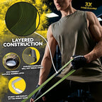 Tribe Lifting Resistance Bands for Working Out Men and Women - Set of 5 Pull Up Bands for Strength Training, Exercise Bands with Handles, Door Anchor and Bar Options for Home Gym
